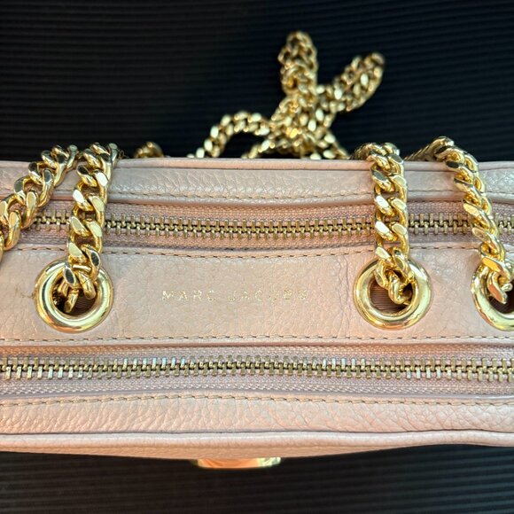 Marc Jacobs The Snapshot Small Elevated Crossbody Bag RARE Pink with Gold Chain - Picture 3 of 9